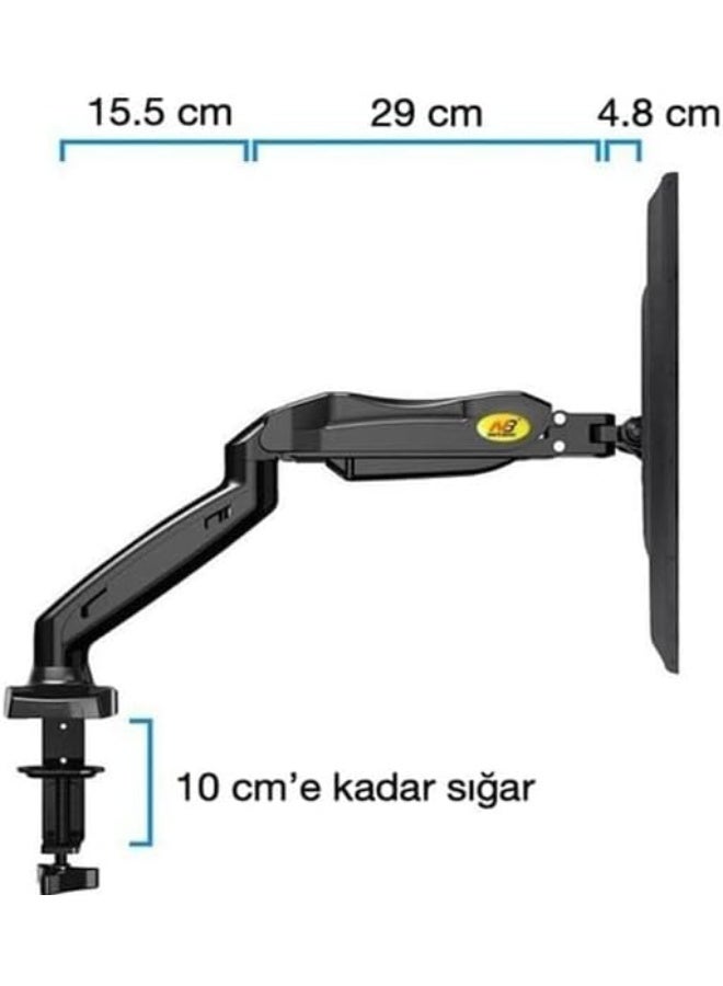 northbayou Adjustable Single Arm Monitor Holder with Shock Absorber, Desk Mount for 17–30 Inch Screens, Space Saving Design - Image 4